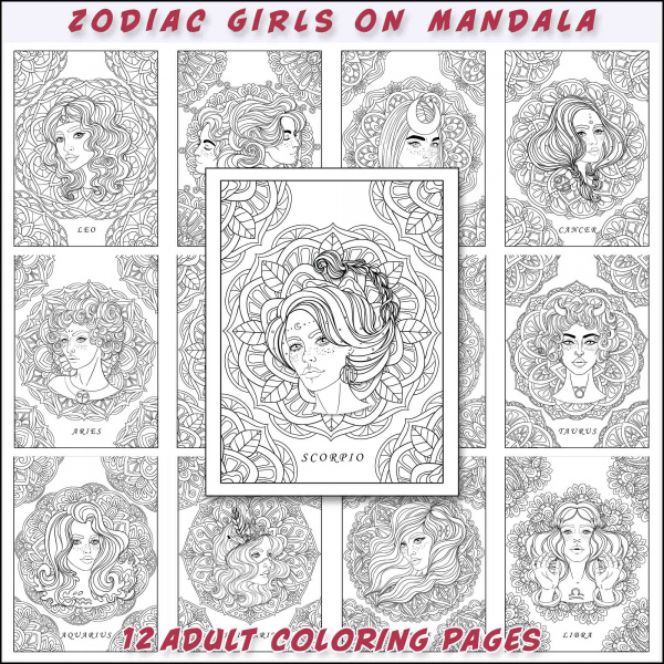 Zodiac Girls on Mandalas