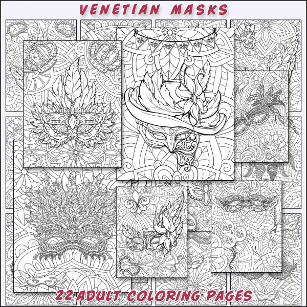Venetian Masks Coloring Pages