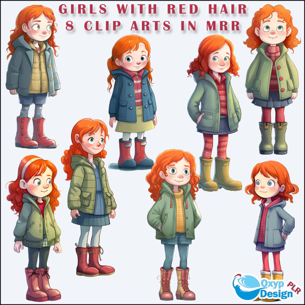 Girls with Red Hair Clip Arts in MRR