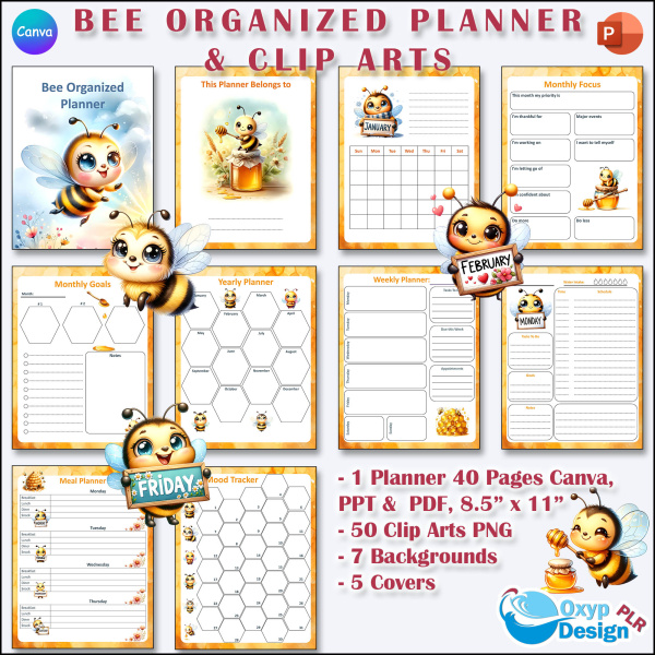 Bee Organized Planner and Clip Arts